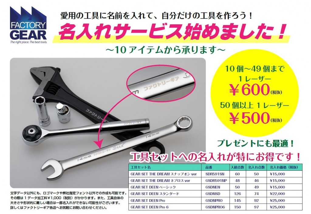 レーザーで工具への名入れできます 工具屋てっちゃんの工具ブログ