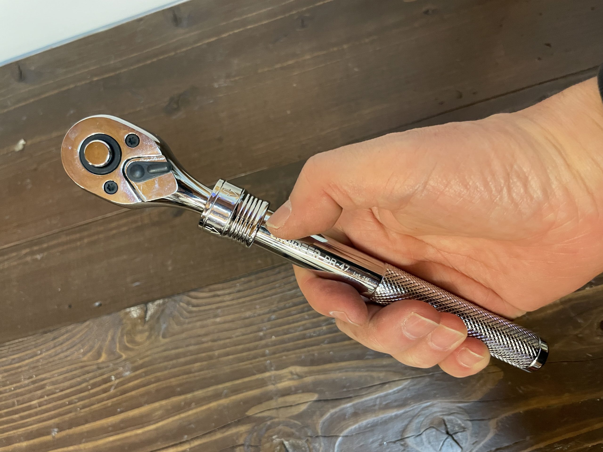 桜木ベース三越製蓄音機 ハンドル 手回し 当時物 エンジニア3/8sqの伸縮ラチェットハンドル - ☆工具屋てっちゃんの工具