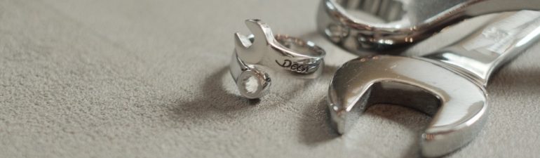 メンズに人気 レンチ指輪 イベント スパナデザイン リング 夏 存在感 銀色 保証 銀色